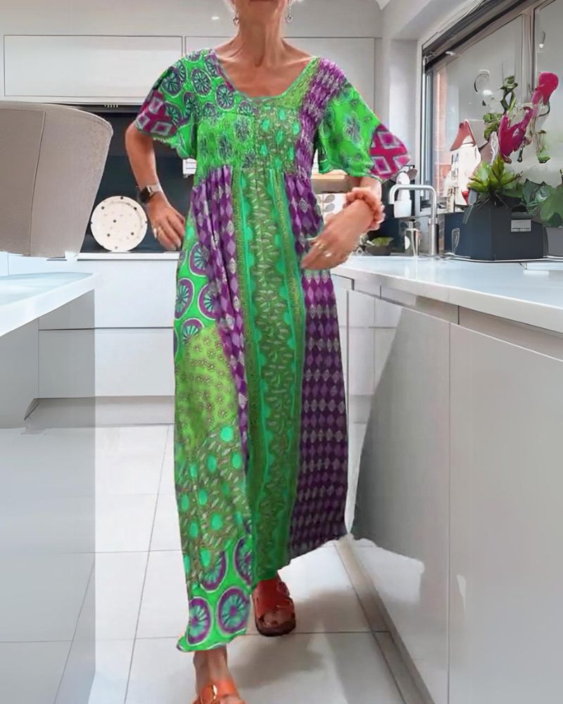 LUNA – KLEURRIJKE PATCHWORK MAXIJURK