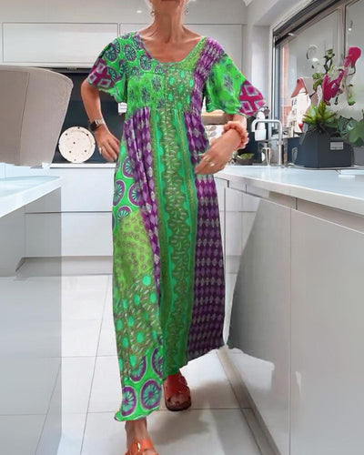 LUNA – KLEURRIJKE PATCHWORK MAXIJURK