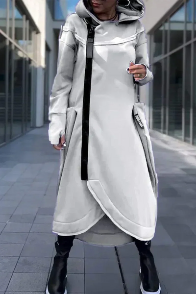 LILIANE – MODERNE LANGE COAT MET CAPUCHON
