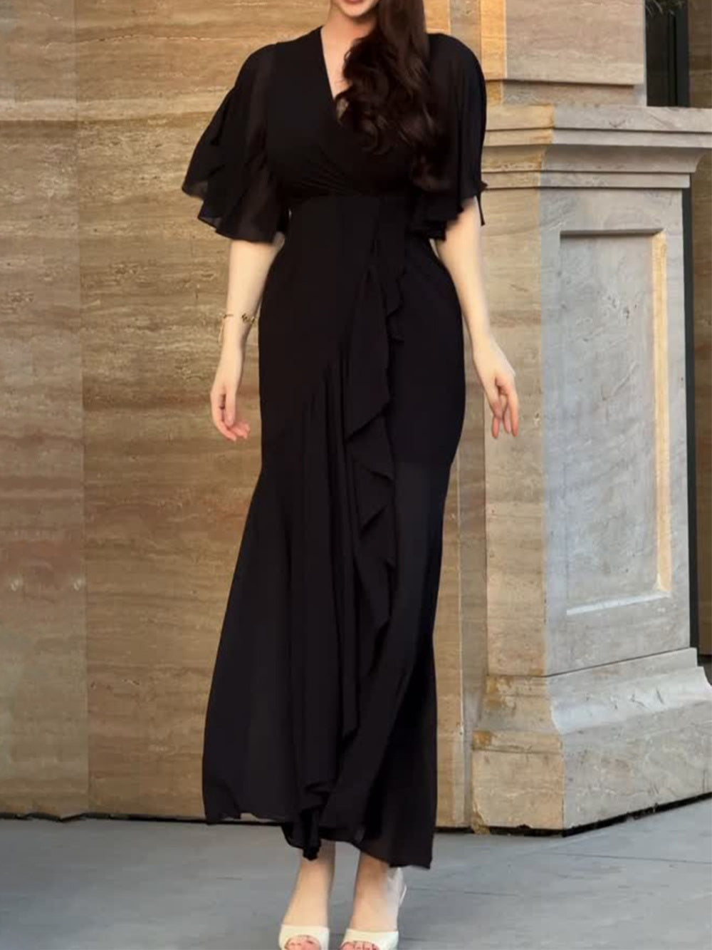 VIVIANA – BLOEIENDE ELEGANTIE WIKKEL MAXI JURK