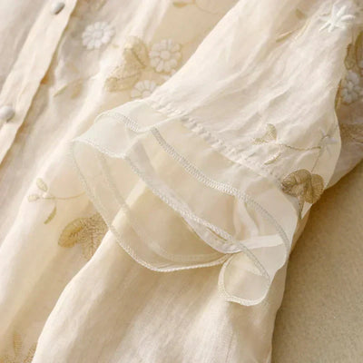 Nadine™ | Geborduurde Blouse