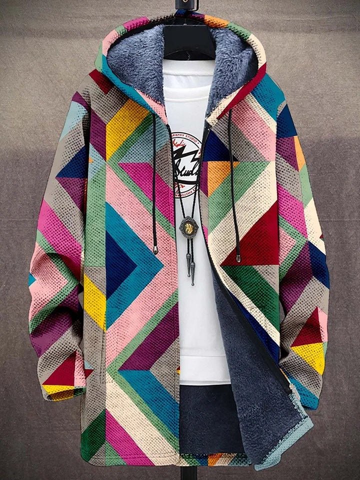 HAILEY – GEOMETRISCH PATCHWORK HOODED COAT
