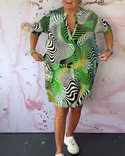 Abigail™ | Kleurrijke V-hals jurk