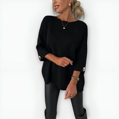 LEAH – OVERSIZED TRUI MET KNOPEN OP DE MANCHET