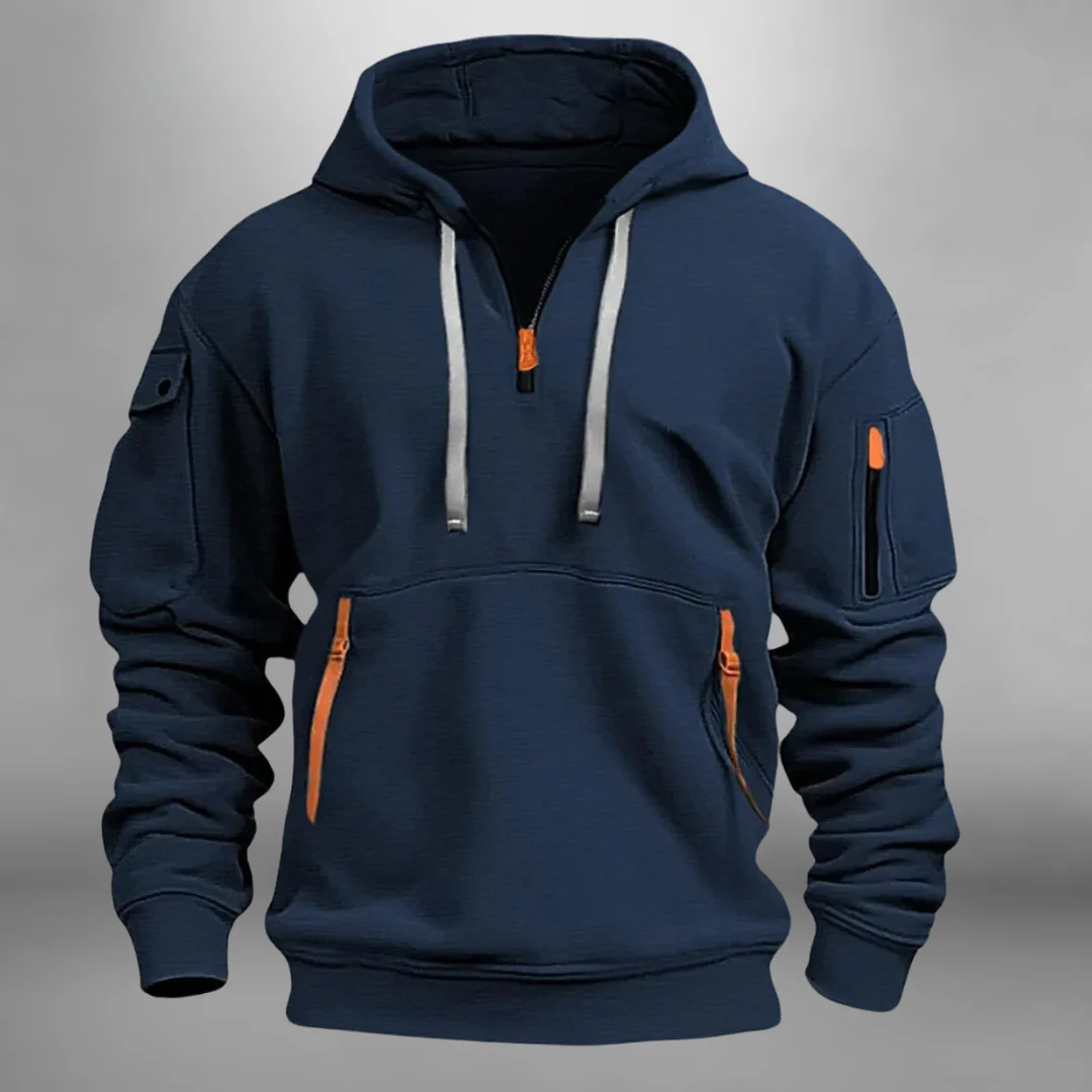 DREW – FUNCTIONELE HOODIE MET RITSDETAILS