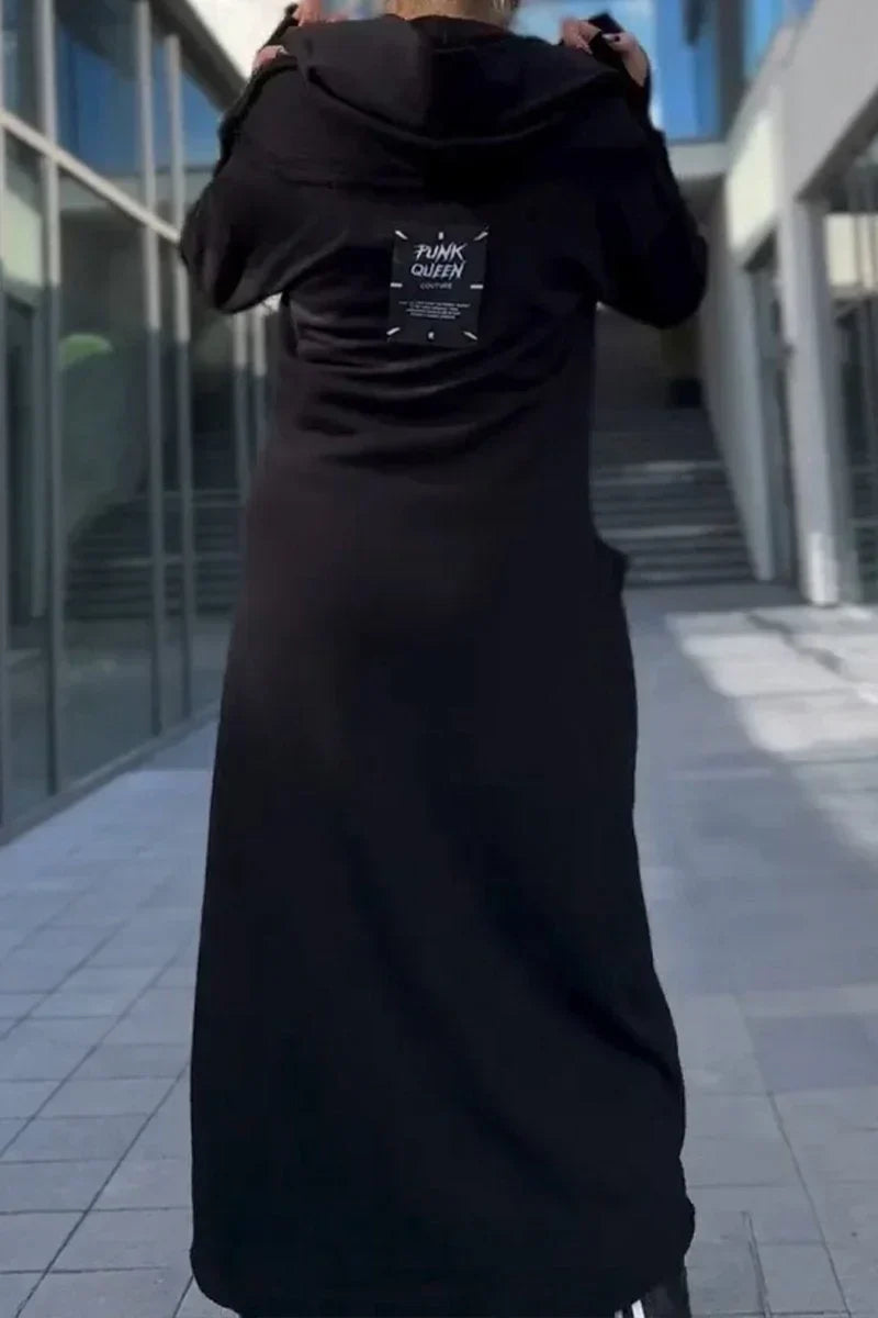 LILIANE – MODERNE LANGE COAT MET CAPUCHON