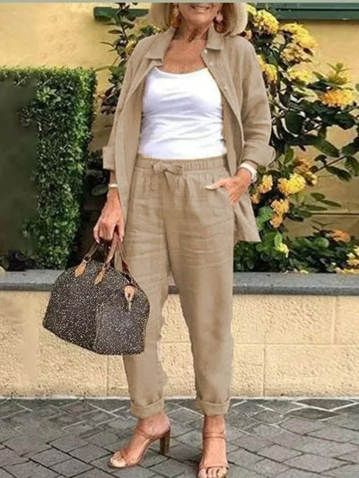 Inez™ | shirt met lange mouwen en brokaat set