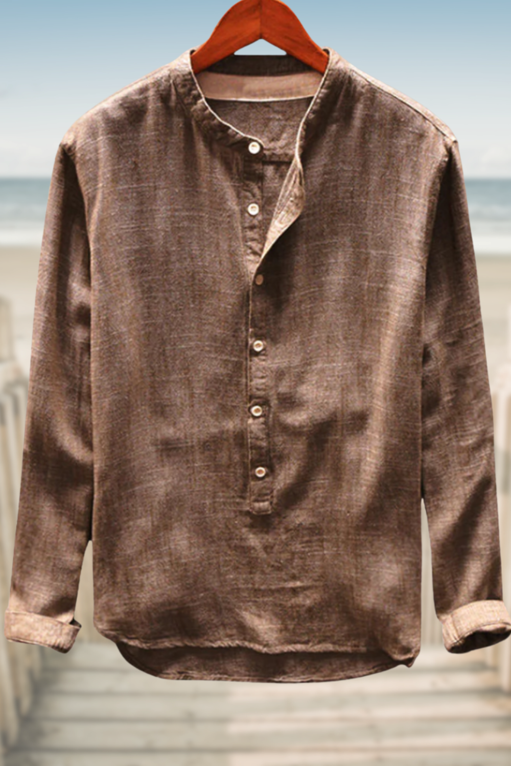 ETHAN – RELAXTE MANDARIJKRAAG OVERHEMD