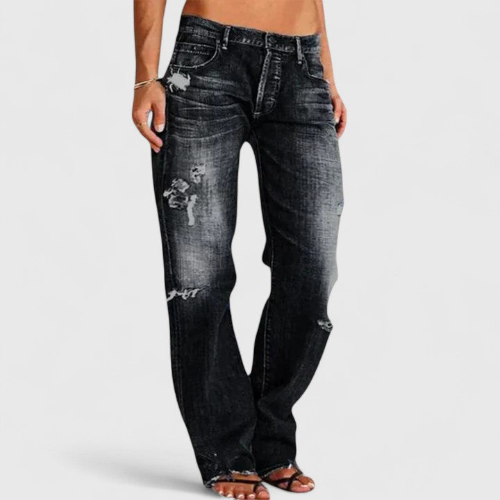 CLAUDIA – GESCHEURDE STRAIGHT-LEG JEANS