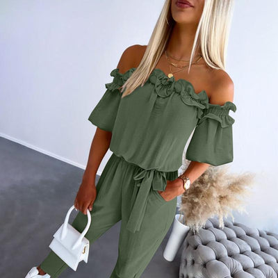 MIA – ROMANTISCHE RUFFLE OFF-SHOULDER JUMPSUIT