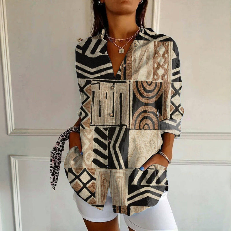 CASSANDRA - BOHO PATCHWORK BLOUSE