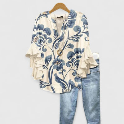 RENATA – LUCHTIGE V-HALS BLOUSE