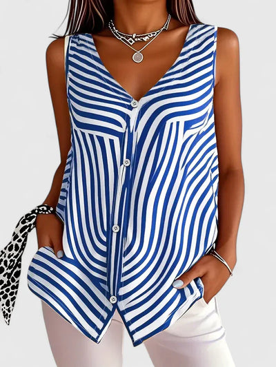 GISELLE – RELAXED V-HALS OVERHEMD MET KNOPEN