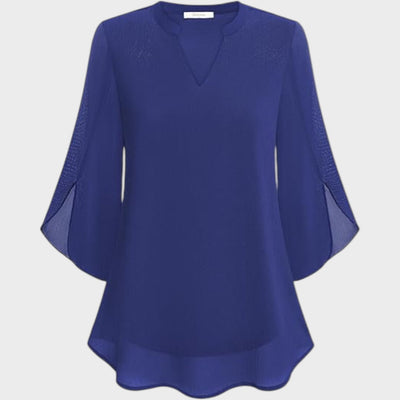 ELENA – ELEGANTE BLOUSE MET V-HALS EN LUCHTIGE UITSTRALING