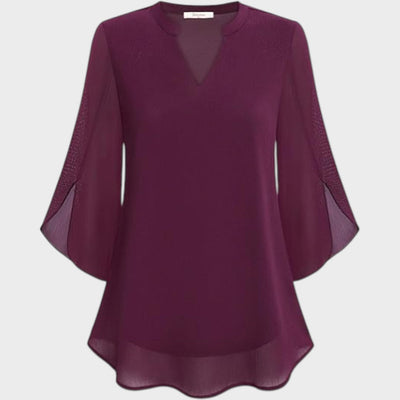ELENA – ELEGANTE BLOUSE MET V-HALS EN LUCHTIGE UITSTRALING
