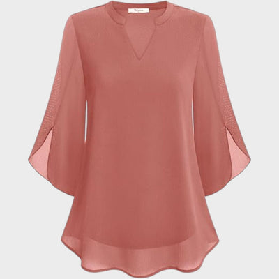 ELENA – ELEGANTE BLOUSE MET V-HALS EN LUCHTIGE UITSTRALING