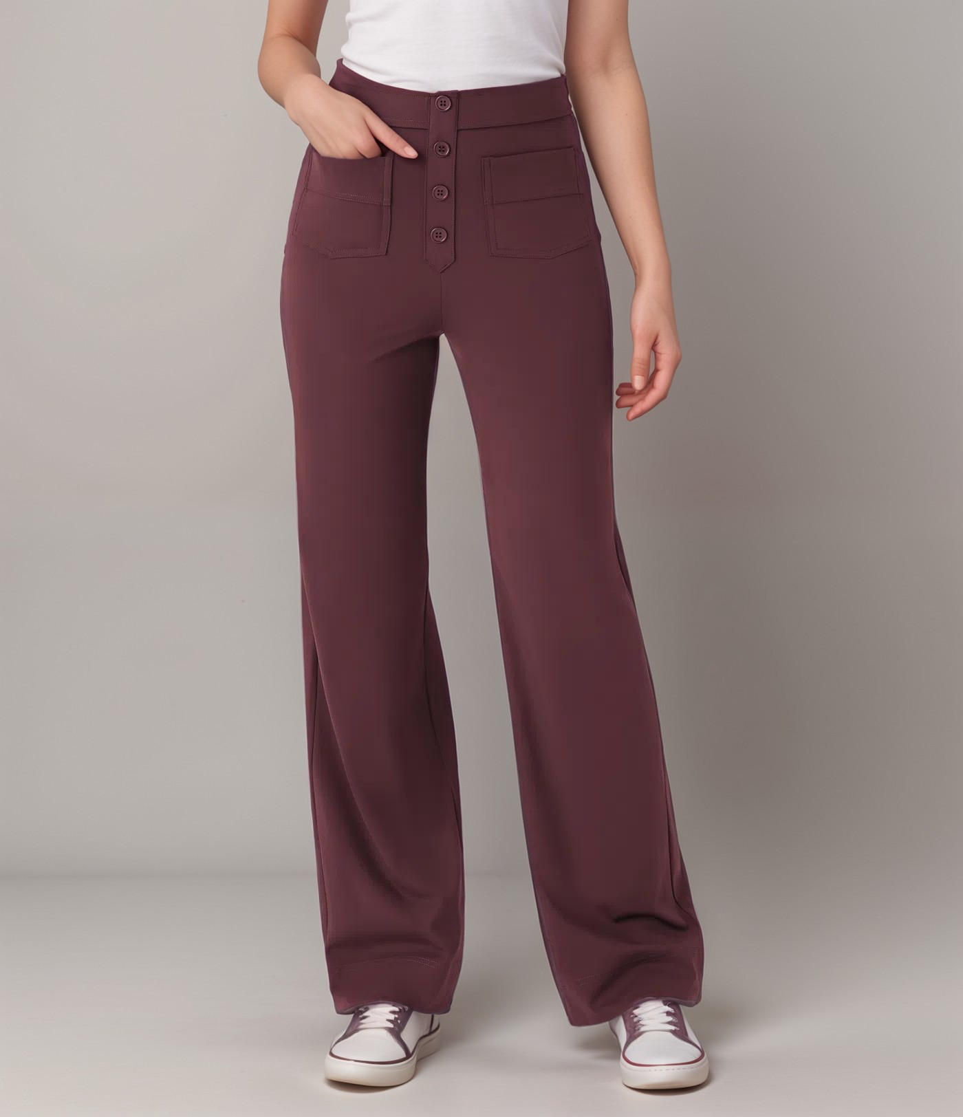 Jelena™ | Elastische broek met hoge taille