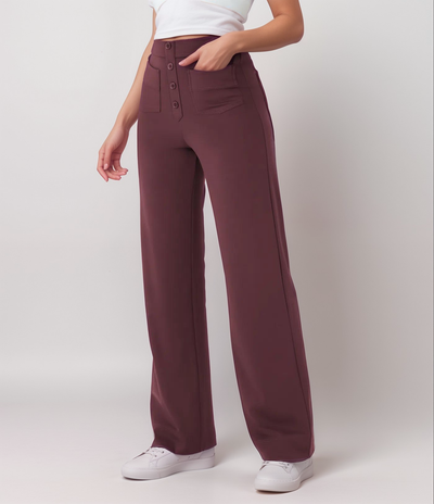 Jelena™ | Elastische broek met hoge taille