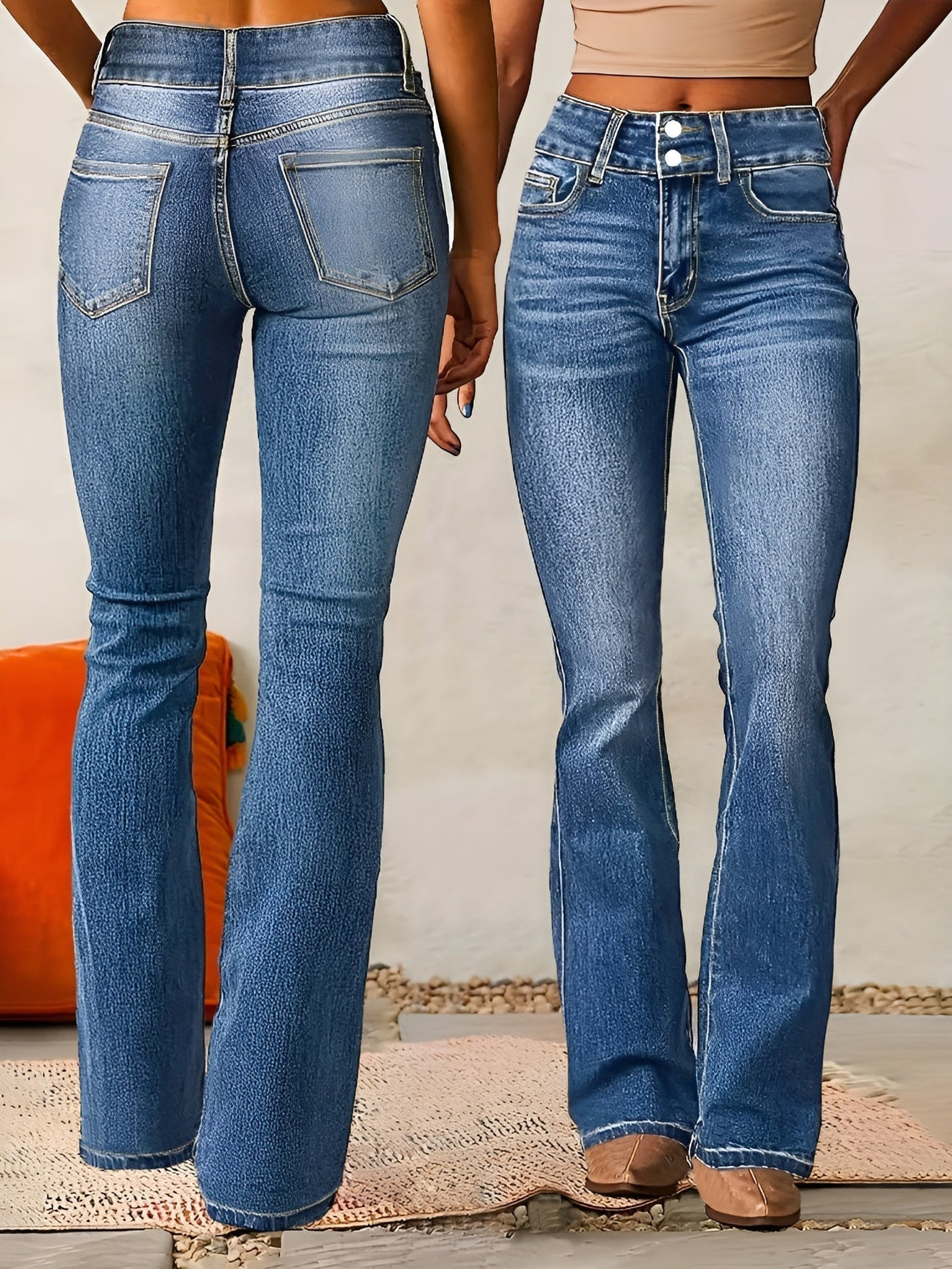Idil™ | High Waist Flared Jeans met hoge taille