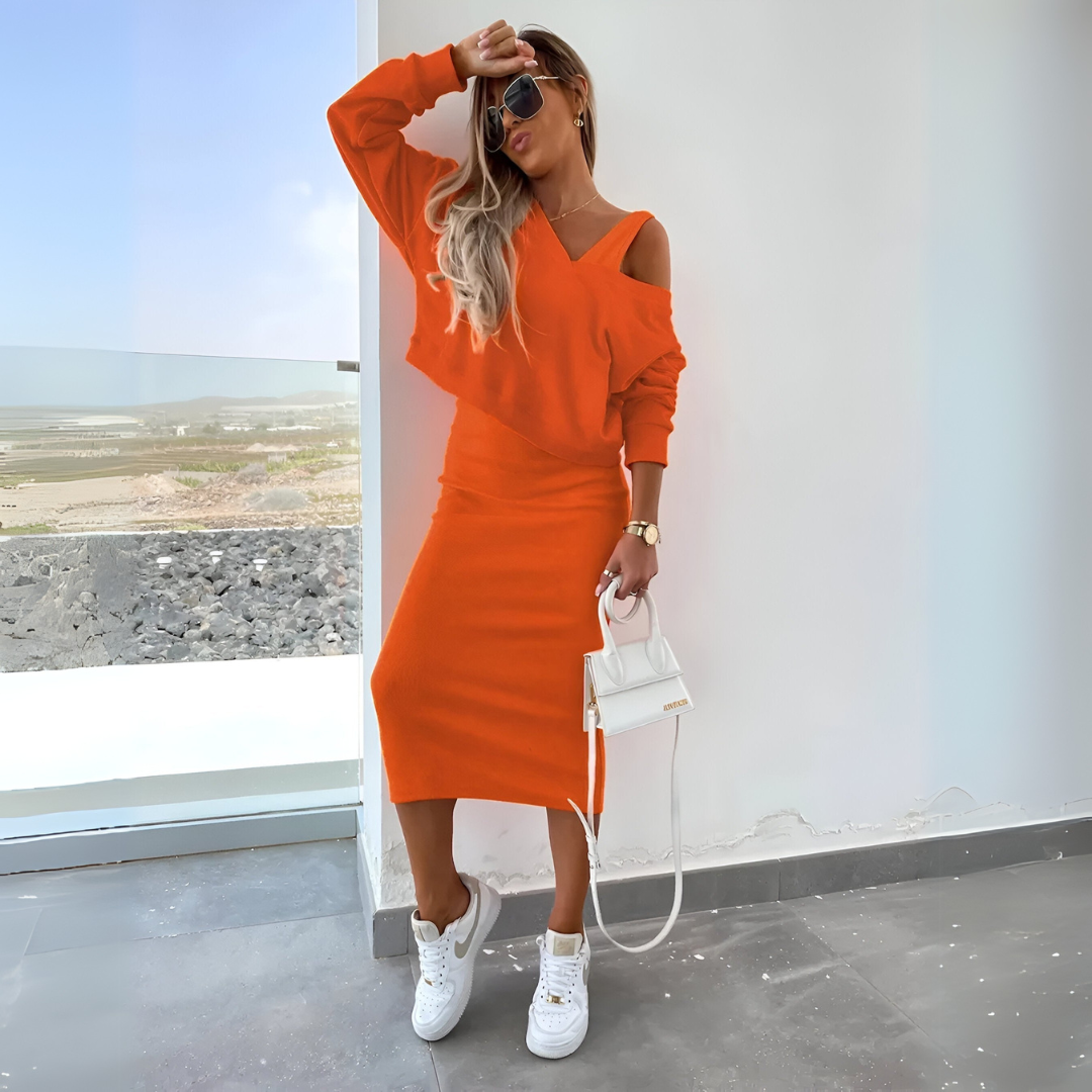 Annelien™ | Stijlvolle Set met Trui en Rok