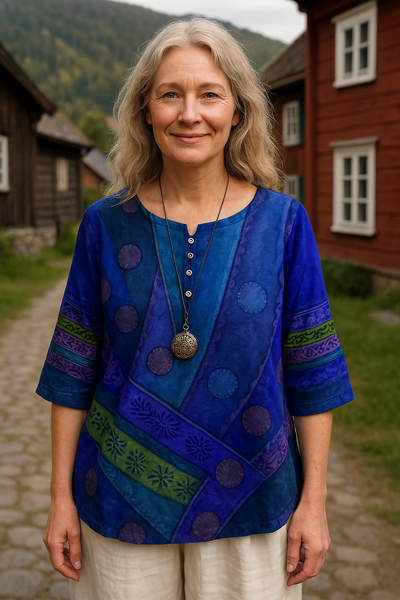 Alette™ | Comfortabele en Kleurrijke Top met Halflange Mouwen