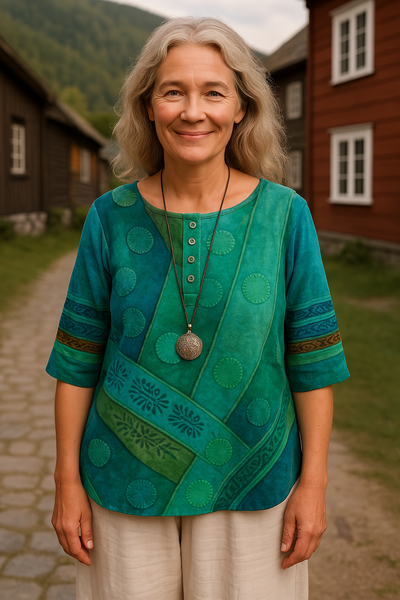 Alette™ | Comfortabele en Kleurrijke Top met Halflange Mouwen