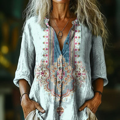 ANNA – DE BOHO BEDRUKTE HENLEY TOP