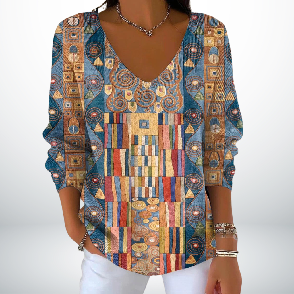 Evelien™ – Elegante Gebreide Trui met V-Hals