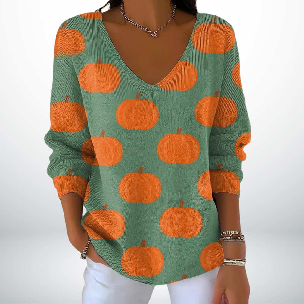 Evelien – Comfortabele Gebreide Pullover met V-Hals