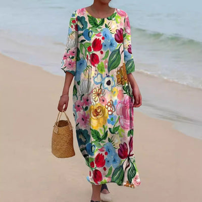 DELILAH – LICHTE BLOEMEN MAXI JURK