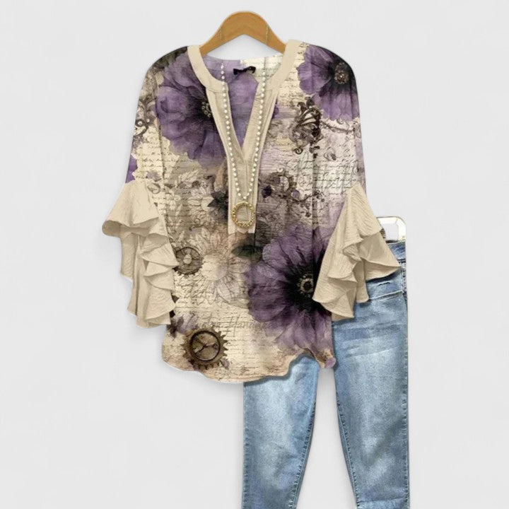 RENATA – LUCHTIGE V-HALS BLOUSE