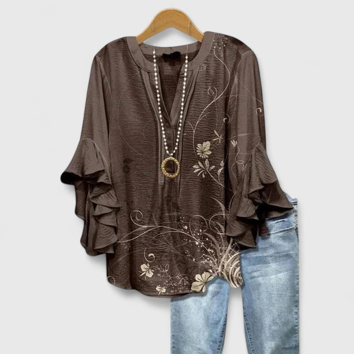 RENATA – LUCHTIGE V-HALS BLOUSE