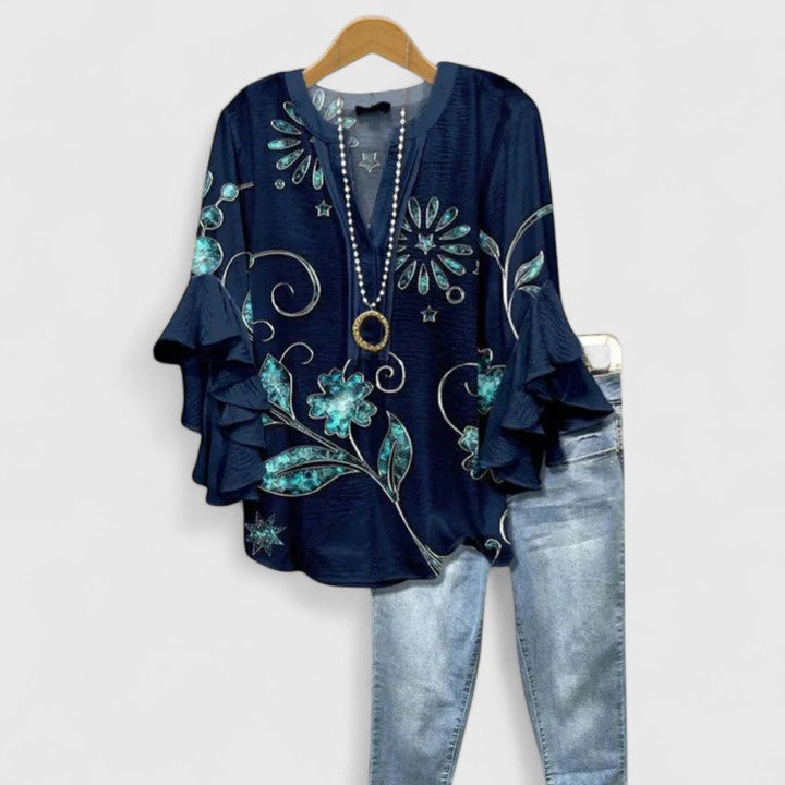 RENATA – LUCHTIGE V-HALS BLOUSE