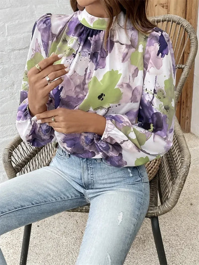 Lani™ | Elegante blouse met aquarel bloemenprint