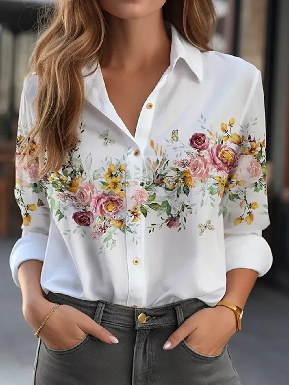 Regine™ | Elegante blouse met bloemenprint