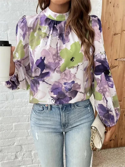 Lani™ | Elegante blouse met aquarel bloemenprint