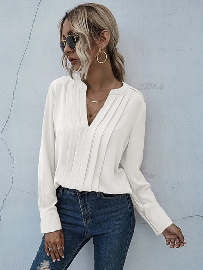 Seona™ | Stijlvolle blouse met verfijnde plooien