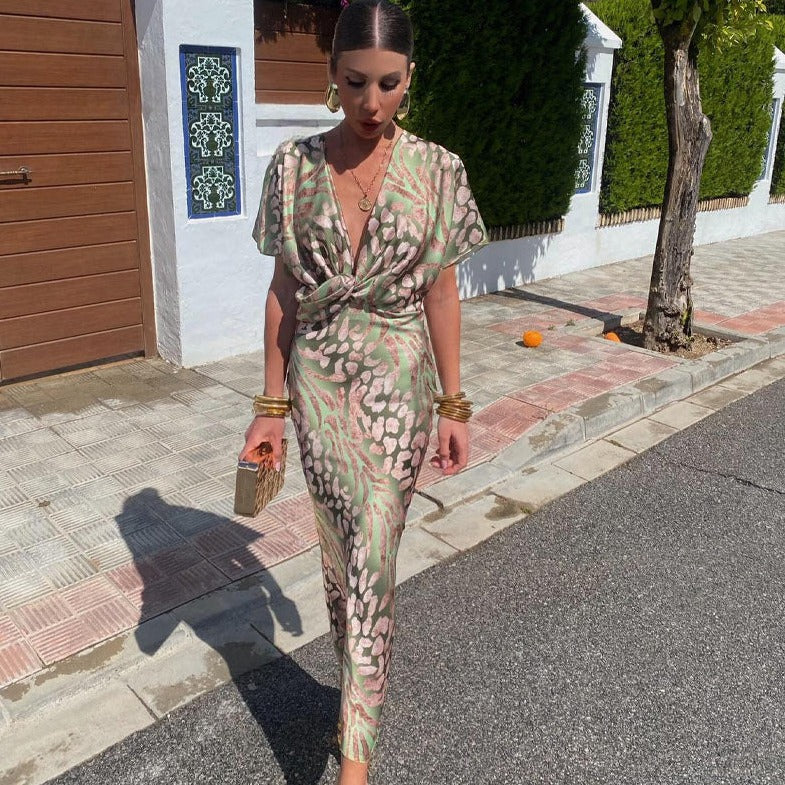 Dunya™ | Luxe Zijdezachte Maxi-jurk