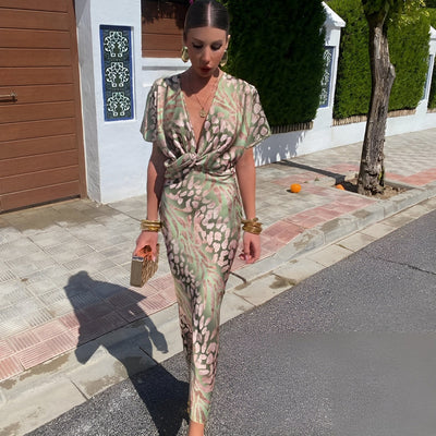 Matilda™ | Lange jurk met gedraaide V-hals