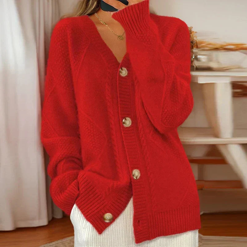 Éloise | Warme Cashmere Cardigan met Kabelpatroon