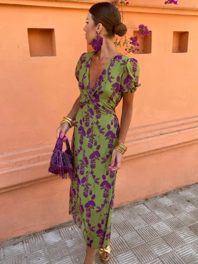 Lovisa™ | Florale wikkeljurk met korte mouwen