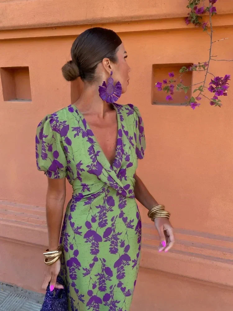 Lovisa™ | Florale wikkeljurk met korte mouwen