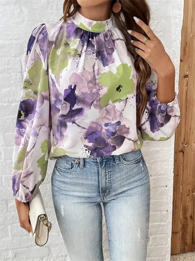 Lani™ | Elegante blouse met aquarel bloemenprint