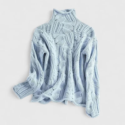 SABINE – FIJNGEBREIDE COLTRUI MET KABELPATROON