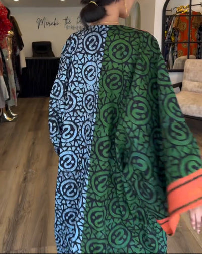 IMANI – AFRIKAANSE PRINT V-HALS KAFTAN MAXI JURK