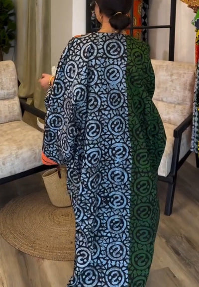 IMANI – AFRIKAANSE PRINT V-HALS KAFTAN MAXI JURK