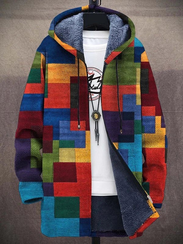 HAILEY – GEOMETRISCH PATCHWORK HOODED COAT