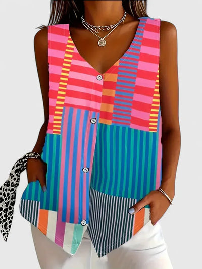 GISELLE – RELAXED V-HALS OVERHEMD MET KNOPEN