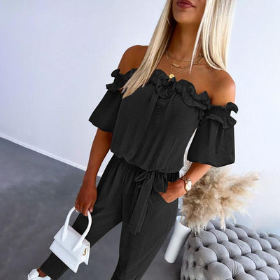 MIA – ROMANTISCHE RUFFLE OFF-SHOULDER JUMPSUIT