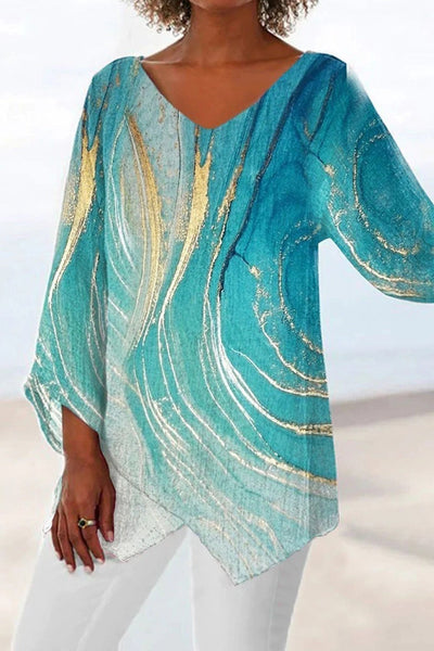 MIRANDA – VLOEIENDE ARTISTIEKE V-HALS BLOUSE